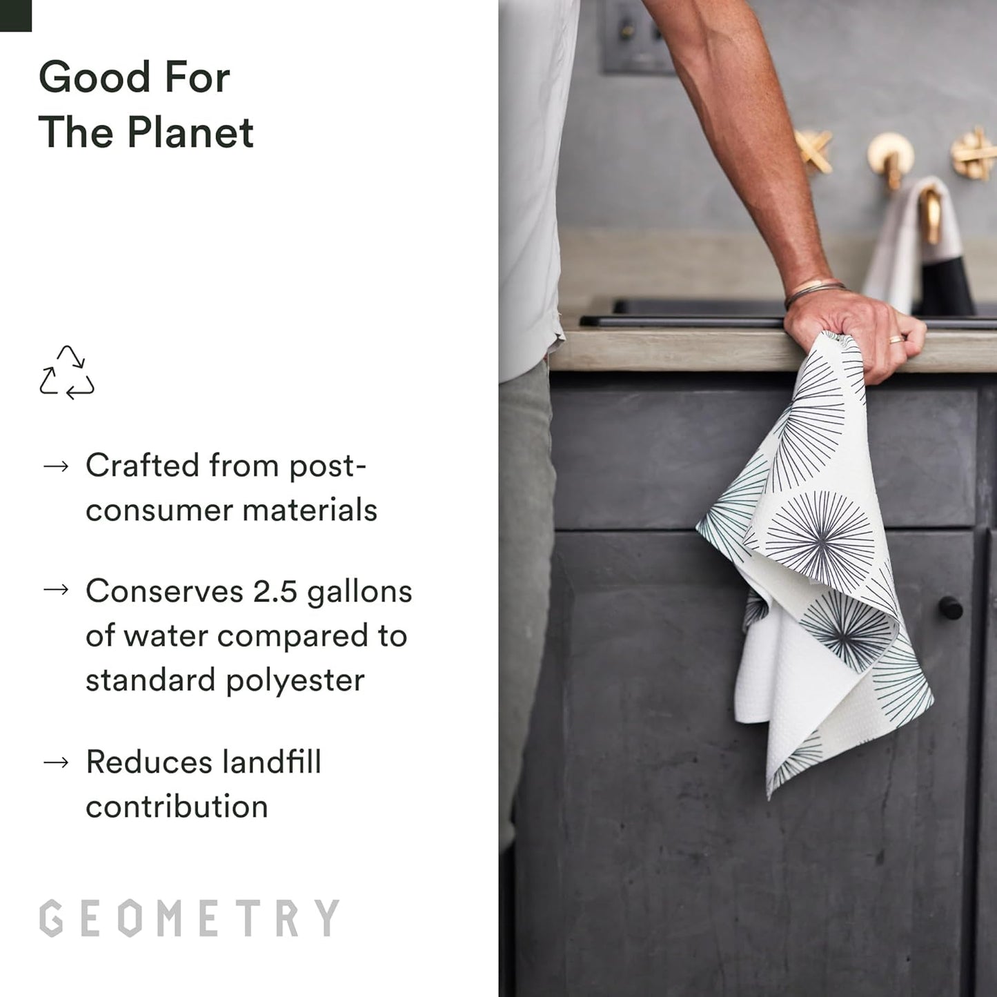 18" 30" 1 Pack GEOMETRY Kitchen Tea Towels - Quick Dry Microfiber Dish Towels for Kitchen All Lined Up, x