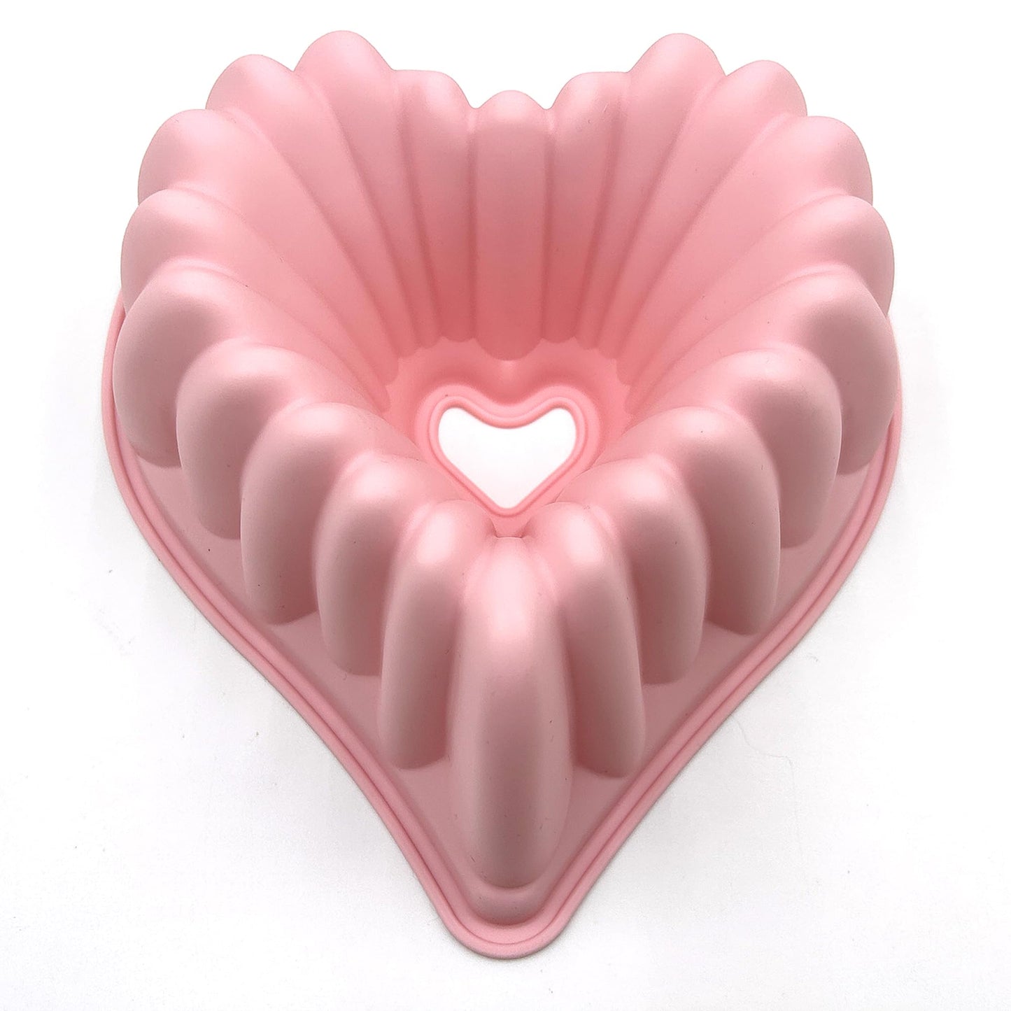 Kundalini Heart Shaped Cake Pan, 2PCS 9 Inch Heart Fluted Tube Cake Pans, Nonstick Silicone Cake Molds for Making Wedding, Valentine's Day and Family Cakes