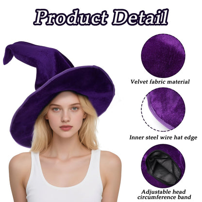 Ishua Wizard Hat Halloween - Keep Stand Witch Hat, Women's Witch Hats for Women, Nice for Witch Costume Women, Halloween Costumes & Decorations, 1pcs, Purple