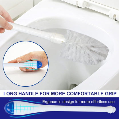 CELOX Toilet Bowl Brush and Holder, Compact Bathroom Cleaning Kit, White, 2 Set