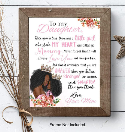 11x14 Black Girl Nursery Wall Art LARGE - African American Art - Inspirational Quotes - Positive Sayings - Cute Baby