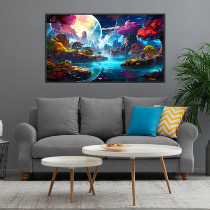 5D Large Size Diamond Art Kits for Adults Big Diamond Painting Kits for Adults Beginners, DIY Extra Large Paint by Diamond Gem Art Dots Painting Kits for Walls Decor 27.6x16inch (Moon Landscape)