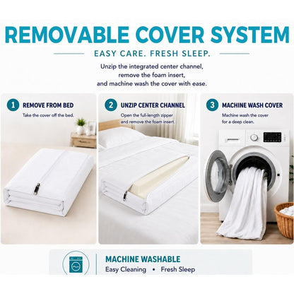 Bisenkud Twin to King Bed Bridge Kit, Convert Two Twin Beds into a Seamless King Size Bed, Mattress Connector with Gap Filler, Non Slip Straps, Machine Washable Cover for Guest Room, RV