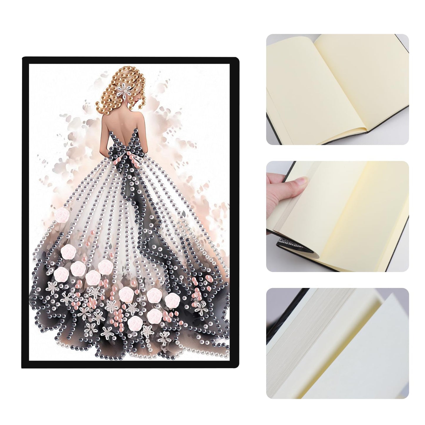 JISHSHAY Diamond Painting Notebook Journal Diamond Art Note Book Gem Art Sketch Book Gem Painting Diary Mosaic Kits for Adults Blank Notebook with Special Shaped 14.5×21cm/5.7×8.26in Dancer