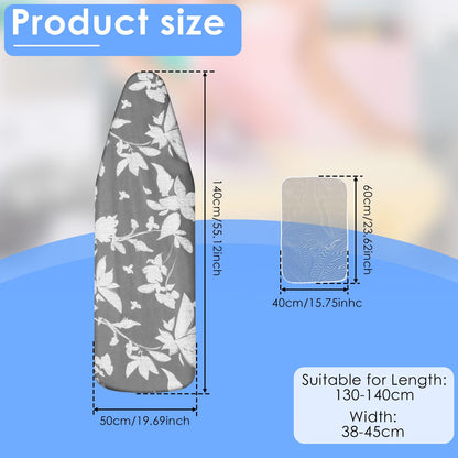 Ironing Board Cover 20" x 55" Extra Wide Thick Padding Fits Most Ironing Boards , Non-Stick, Scorch & Stain Resistant, Easy Install Elastic Edge, Bonus Heat Resistant Ironing Mesh Press Cloth for Home