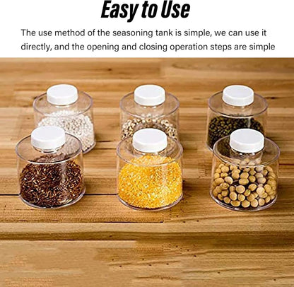 Atyhao Portable Spice Rack, Transparent Spice Storage Box, 6pcs Stackable Seasoning Pot for Kitchen