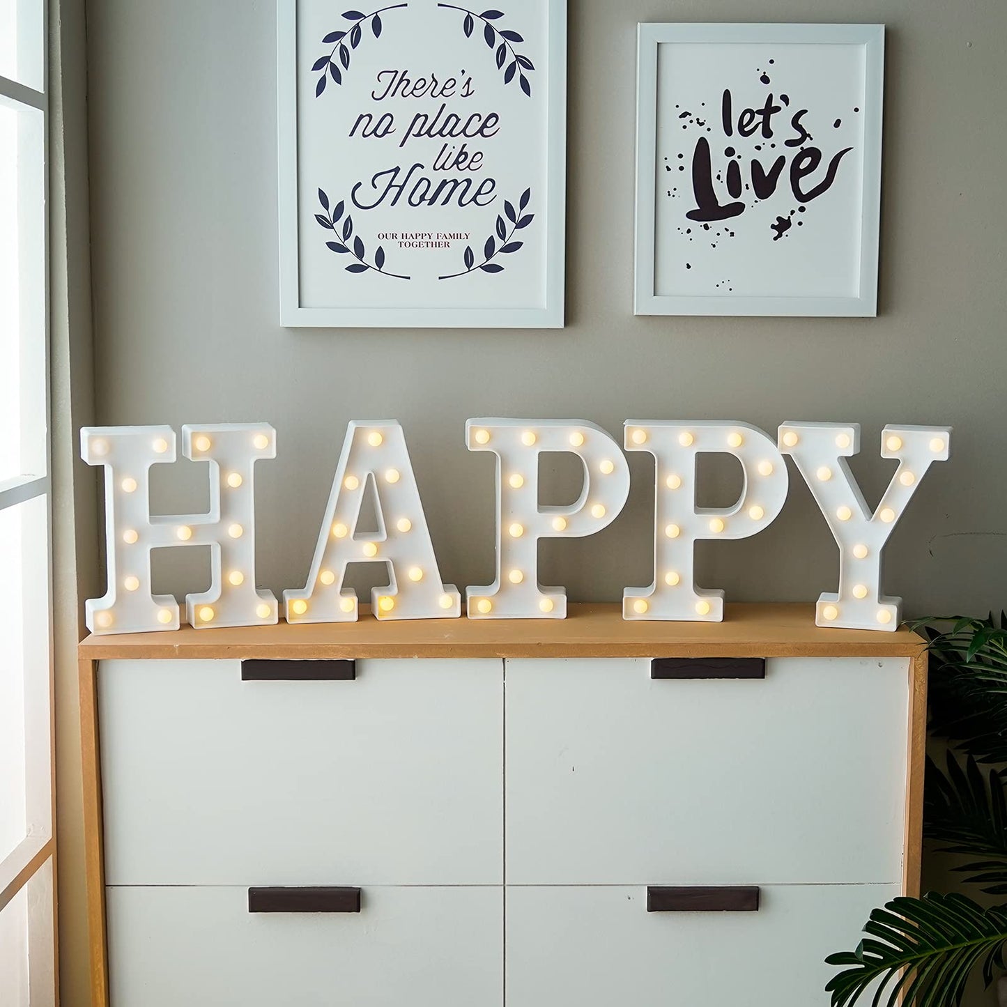 Brightdeco 155 Bulbs Happy Birthday LED Marquee Light Up Letters Sign (Large Size)