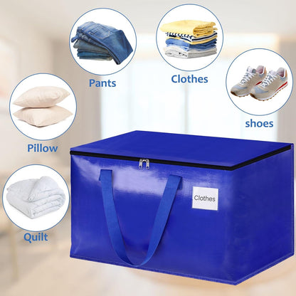 EpicTotes Supplies(125L, 6-Pack, Moving Bags, Storage Bags with Sturdy Handles and Heavy Duty Zippers, Storage Totes