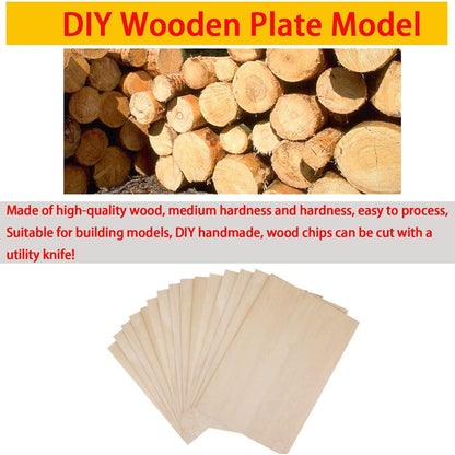 Basswood Sheets, 30 Pack Unfinished Wood, Rectangle Thin Plywood Wood Sheets for Crafts, Wood Burning and CNC Cutting, Wooden DIY Ornaments