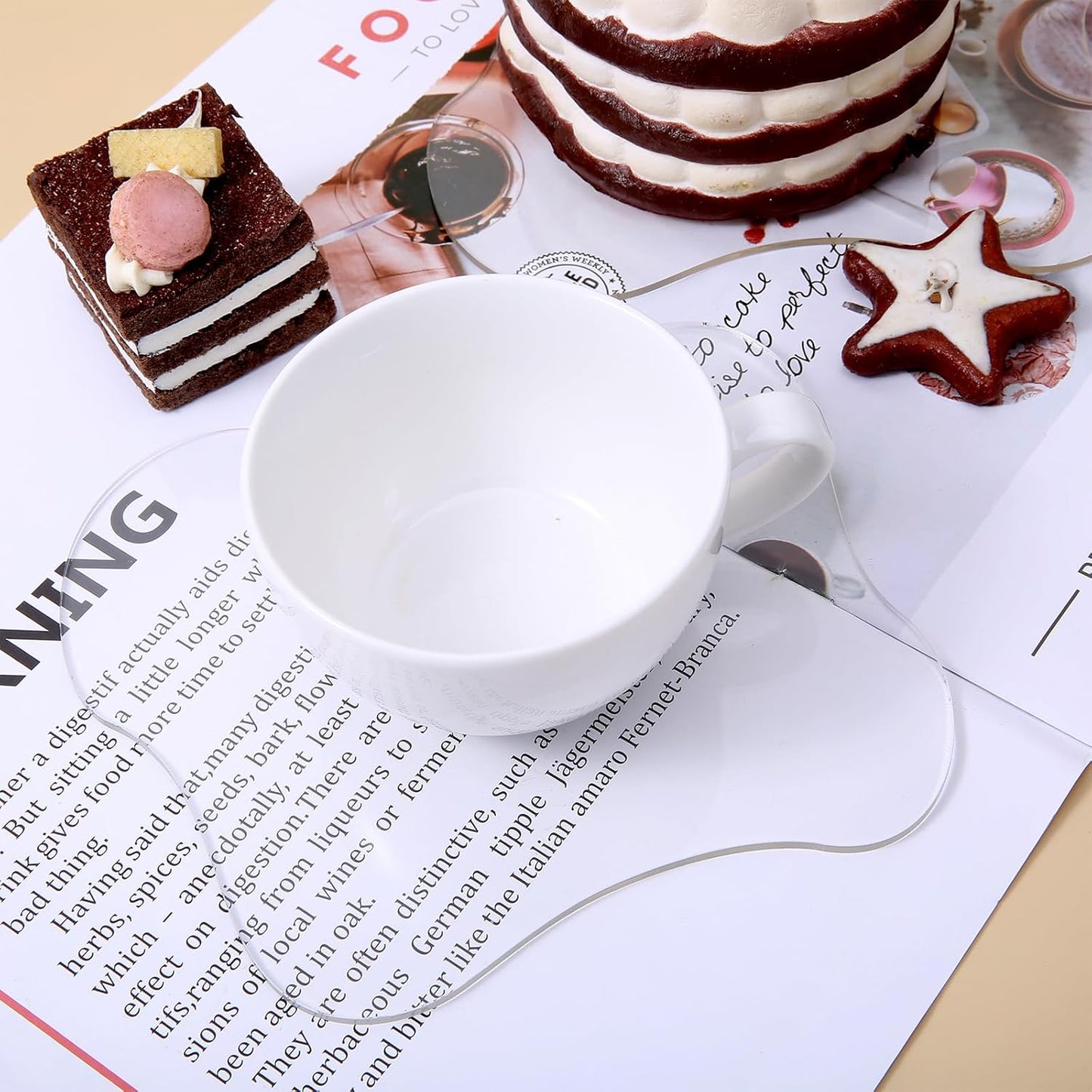 2 Pcs Acrylic Clear Coasters - Aesthetic Irregular Cloud Shape Drink Cup Coaster for Coffee Table, Desk Decoration