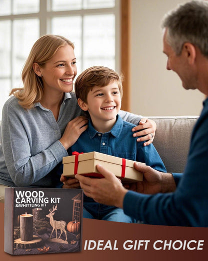 Wood Carving Kit Whittling Kit: Deluxe Wood Carving Tools Knife Set with Leather Case - Woodworking Hobby Kit for Beginners Adults Kids - DIY Art Craft Gift for Men Teens
