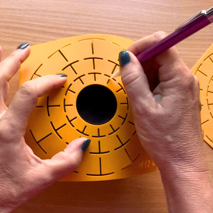 Mandala Dotting Stencils for Tea Light Candle Holder Castings - Happy Dotting Company - 2 Pack Contains a 18 Segment and 12 Segment silione templates for Making guidelines