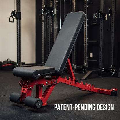 Rep Fitness Adjustable Bench – AB-3000 FID – Flat/Incline/Decline (White)