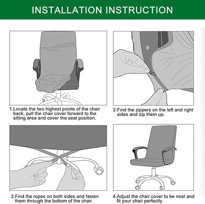 CRFATOP Office Chair Covers, Stretchable Desk Chair Cover with Zipper, Universal Rotating Computer Chair Slipcovers