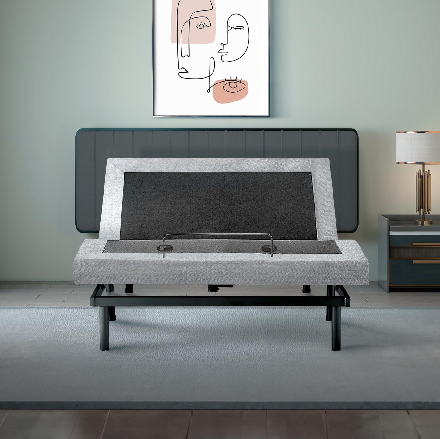Irvine Home Collection Queen Adjustable Bed Base | Dual Massage | USB Ports | Zero Gravity | Anti-Snore | Memory Positions | Under Bed Lighting | Wireless Remote | Zero Clearance