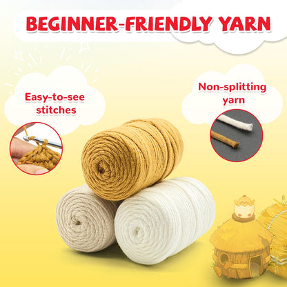 SGIBYN Crochet Kit for Beginners with Step-by-Step Video Tutorials, Starter Crochet Chickens Amigurumi Kit for Teens & Women - Easy DIY Handcraft Knitting Animal Kit - Learn to Crocheting (3 Chickens)
