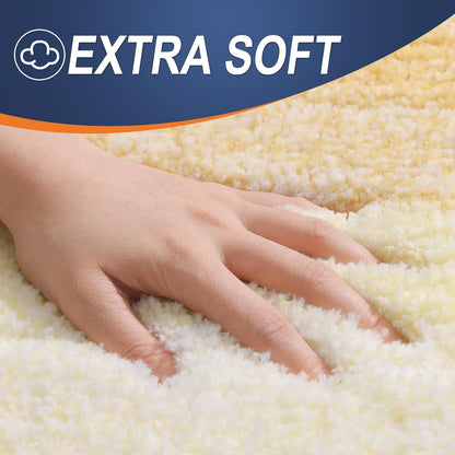 OLANLY Bathroom Runner Rug - Extra Soft Microfiber Mat, Quick Dry & Washable, 59x20, Light Yellow