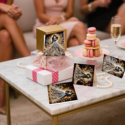 JZHYOAN 6 Packs Diamond Painting Greeting Cards with Envelopes DIY 5D Diamond Art Card Kit Handmade Rhinestone Cards Art and Crafts for Wedding Wish and Celebration Romantic Wedding Couples