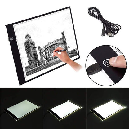 A5 LED Drawing Tablet Thin Art Stencil Drawing Board Light Box tracing Table pad, for 5D Diamond Painting Full Drill Embroidery, Cross Stitch Embroidery, Embossing, Sewing Projects etc