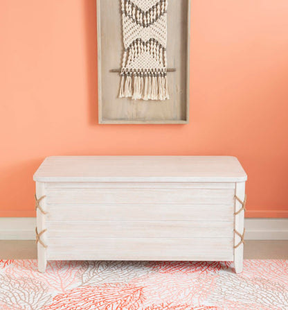Linon Brosnan Rope Cedar Chest White