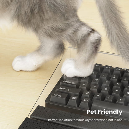 Yikola Acrylic Tilted Keyboard Holder - 3-Level Height Adjustment Keyboard Riser with Wrist Rest for Easy Ergonomic Typing & Working, Office & Home