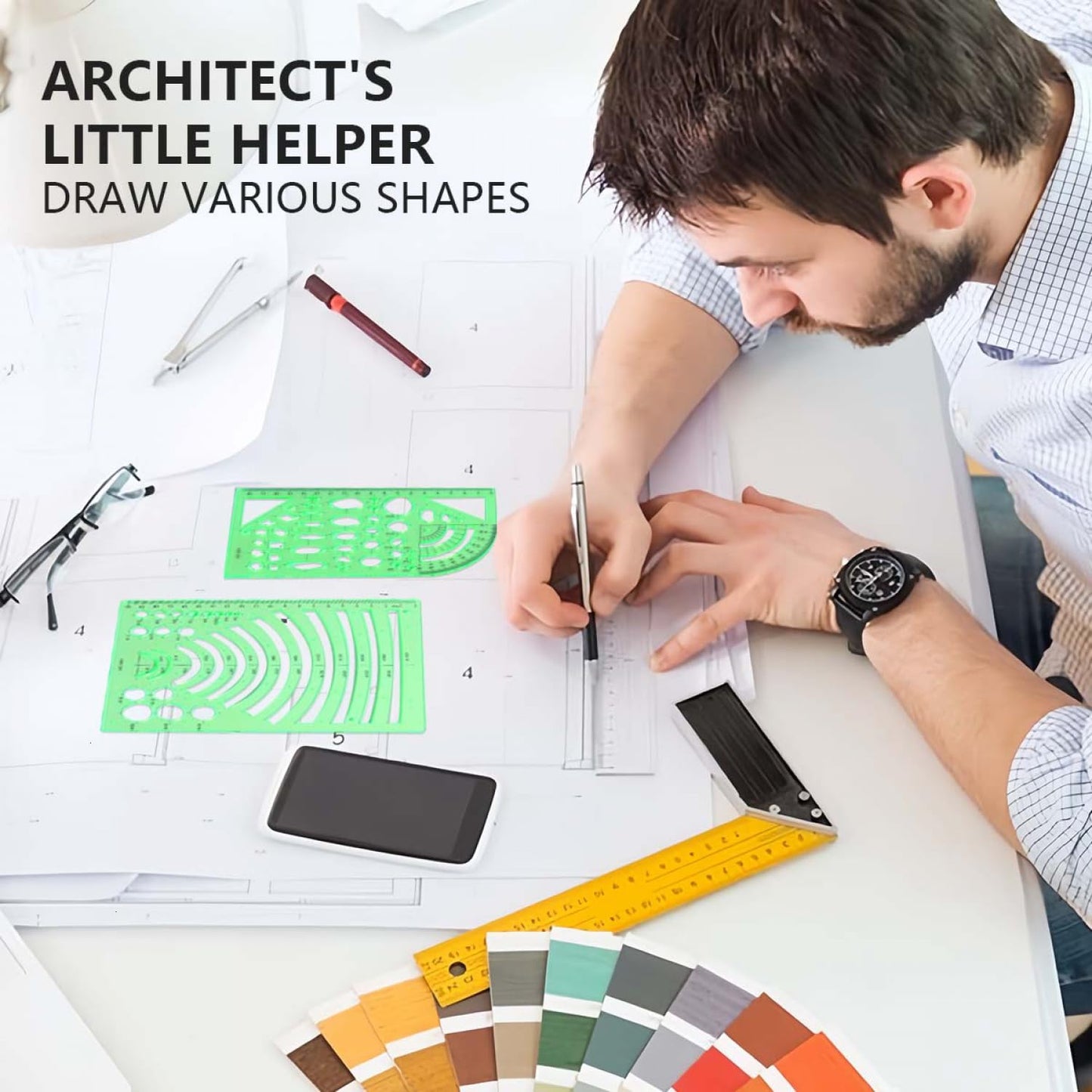 SenseYo 13 Pack Drawings Templates Stencil, Circle Template for Geometric Drawing Stencils, Plastic Clear Circle Stencils Architecture Supplies Drafting Tools for Office, Studying, Designing