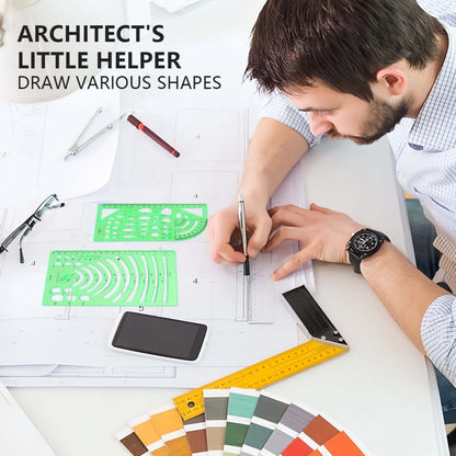 SenseYo 13 Pack Drawings Templates Stencil, Circle Template for Geometric Drawing Stencils, Plastic Clear Circle Stencils Architecture Supplies Drafting Tools for Office, Studying, Designing