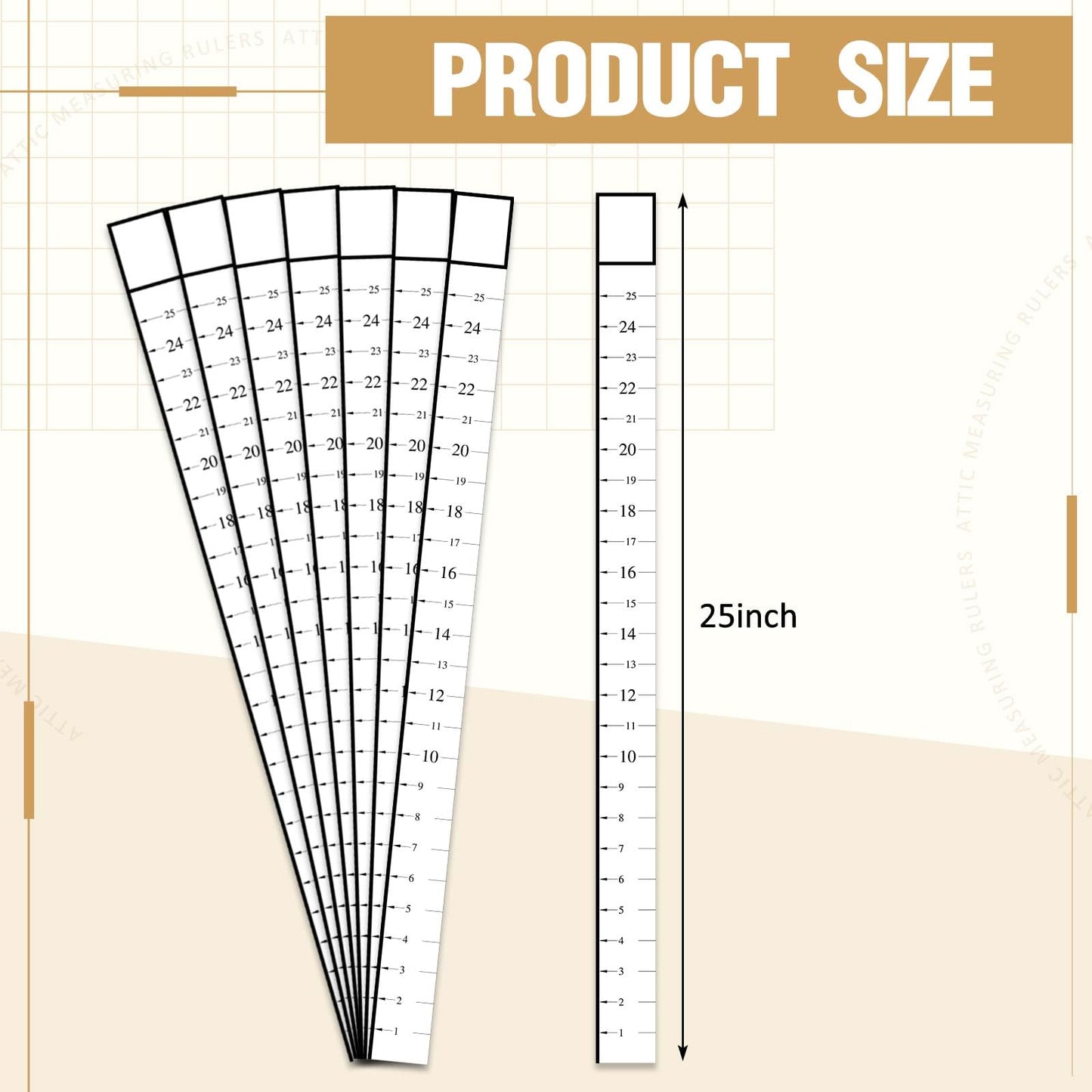 Saysurey Attic Measuring Rulers (Case of 200), 25 Inch, Card Stock, Attic Insulation R Value Ruler for Insulators Ceiling Insulation