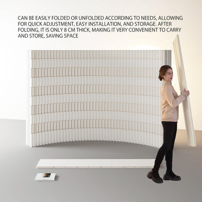 Folding Room Divider – Adjustable Privacy Screen Panel, Portable Freestanding Wall Partition for Home Office, Dorm, Studio & Exhibition(White)-20