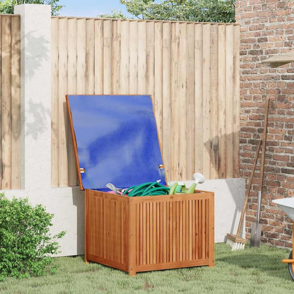 RCODSSK Solid Acacia Wood Patio Storage Box, 29.5x29.5x22.8 Inch Wooden Storage Box for Cushions, Pillows, and Garden Tools, with Water-Proof Bag for Indoor Outdoor Use