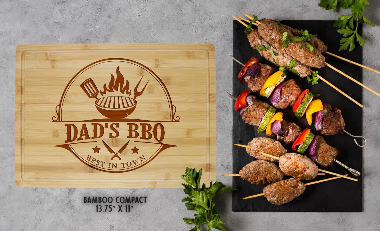 Dad Wooden Cutting Board - Father's Day Gifts for BBQ Masters - Unique Gifts for Men (Beech Wood Mini 9” X 6”)
