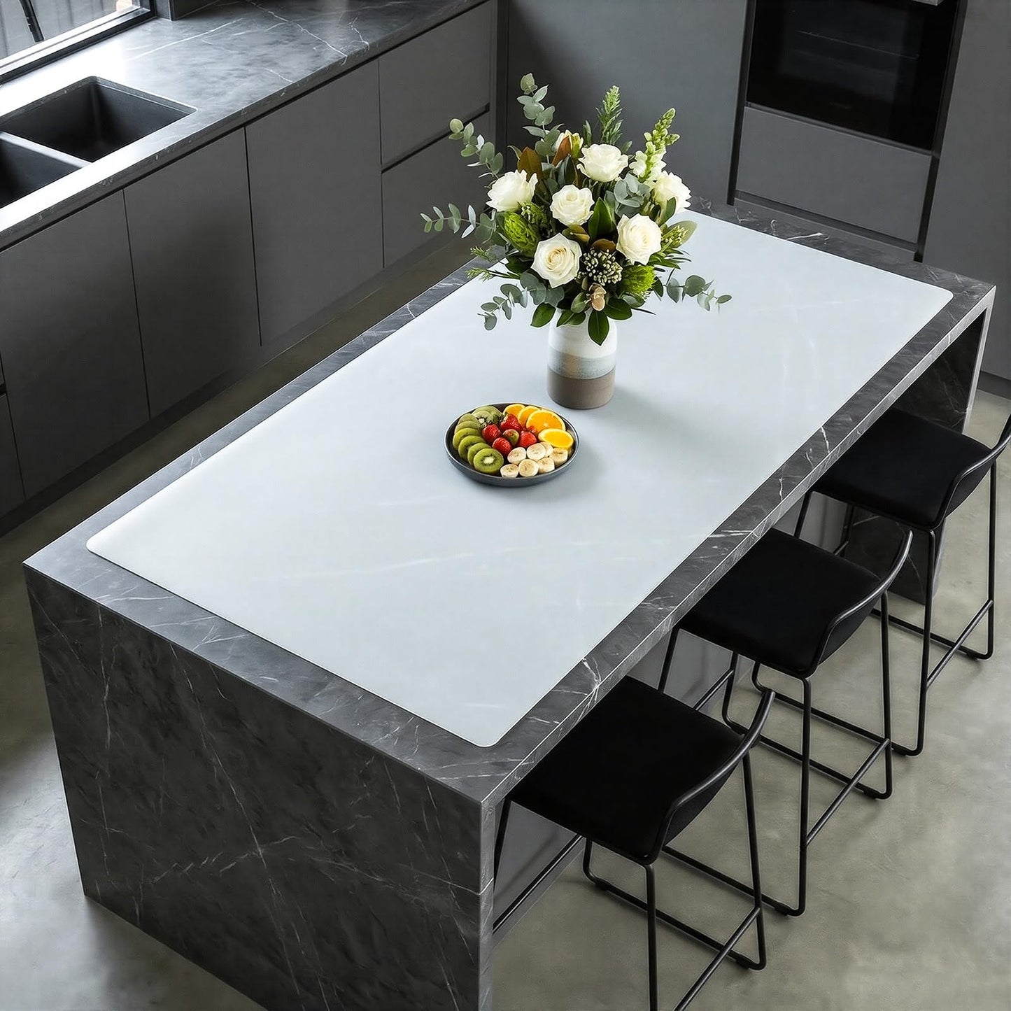 Silicone Mats for Kitchen Counter, 47.24"x 23.62" Thick Large Silicone Mat, Nonskid Heat Resistant Countertop Protector, Non-slip Heat Resistant Mats for Kitchen Table, Easy to Clean, No Creases
