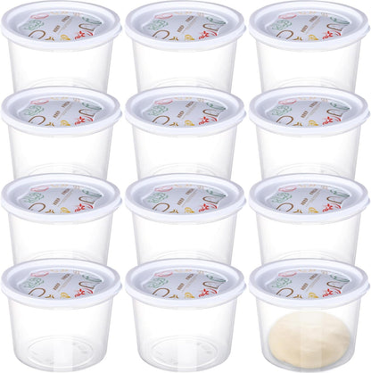 Pizza Dough Proofing Box, Set of 12 Stackable Containers with Lid for Family Size Dough