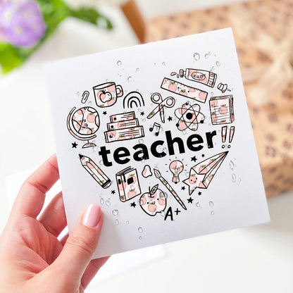 Tintnut Teacher Permanent Vinyl - 12 Sheets 12"x10" School Patterned Permanent Adhesive Vinyl for Cutting Machine,Home Decor Self Sticker