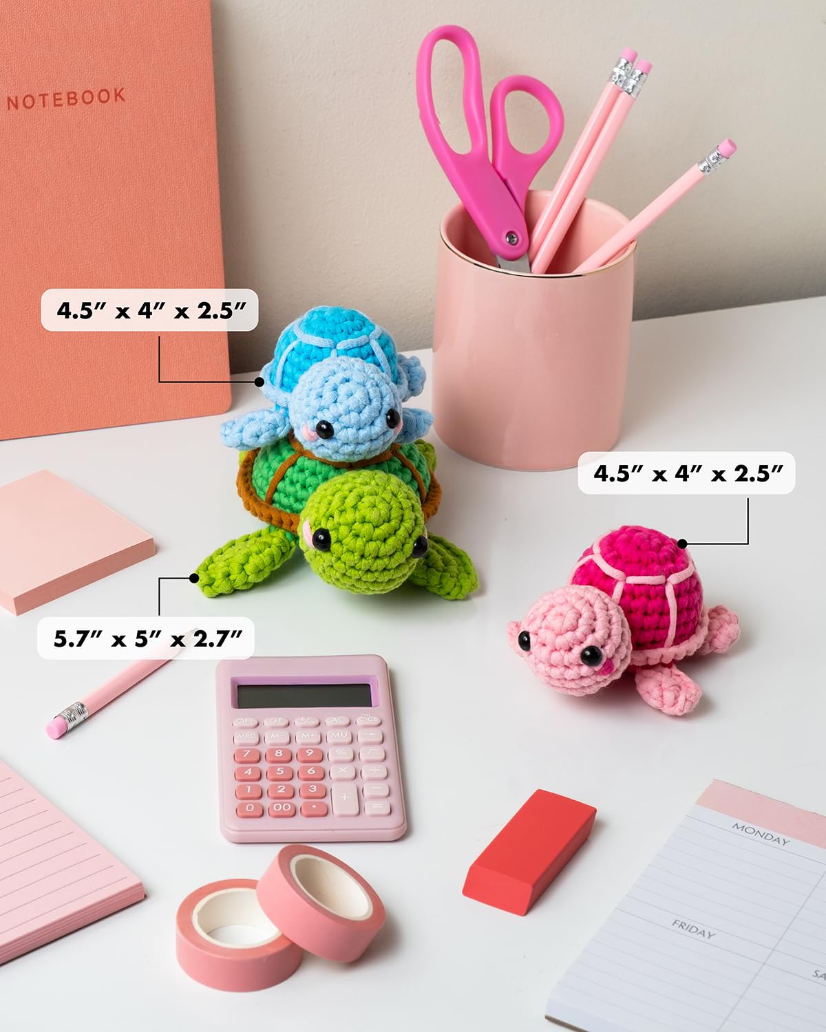 Granny Squirrel Turtle Crochet Kit for Beginners - DIY Amigurumi Animal Craft Kit with Full HD Video Tutorials & Easy No-Split Yarn - Complete Starter Set for Adults & Kids (Ages 13+)