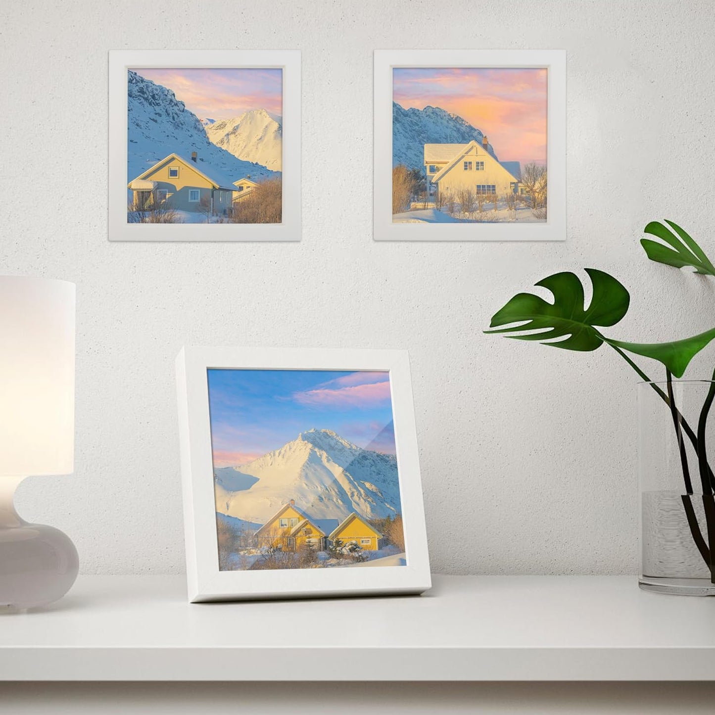 AiYuanzsh 3 Pack 6x6 Display Frames for Diamond Painting, Square Tabletop Stand Picture Frames for Diamond Art Projects and Completed DIY Artwork