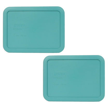 Pyrex 7210-PC 3 Cup Turquoise Food Storage Replacement Lid (2-Pack) - Made in USA