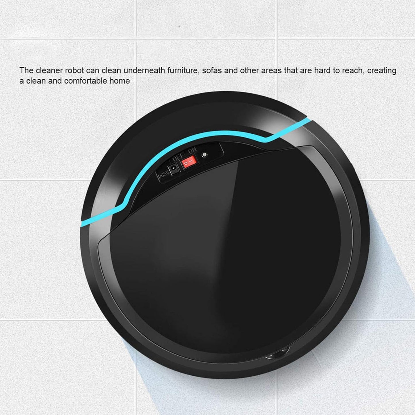 Robot Vacuum Cleaner - USB Rechargeable Automatic Smart Robot Vacuum Floor Cleaner for Household Sweeping, Black