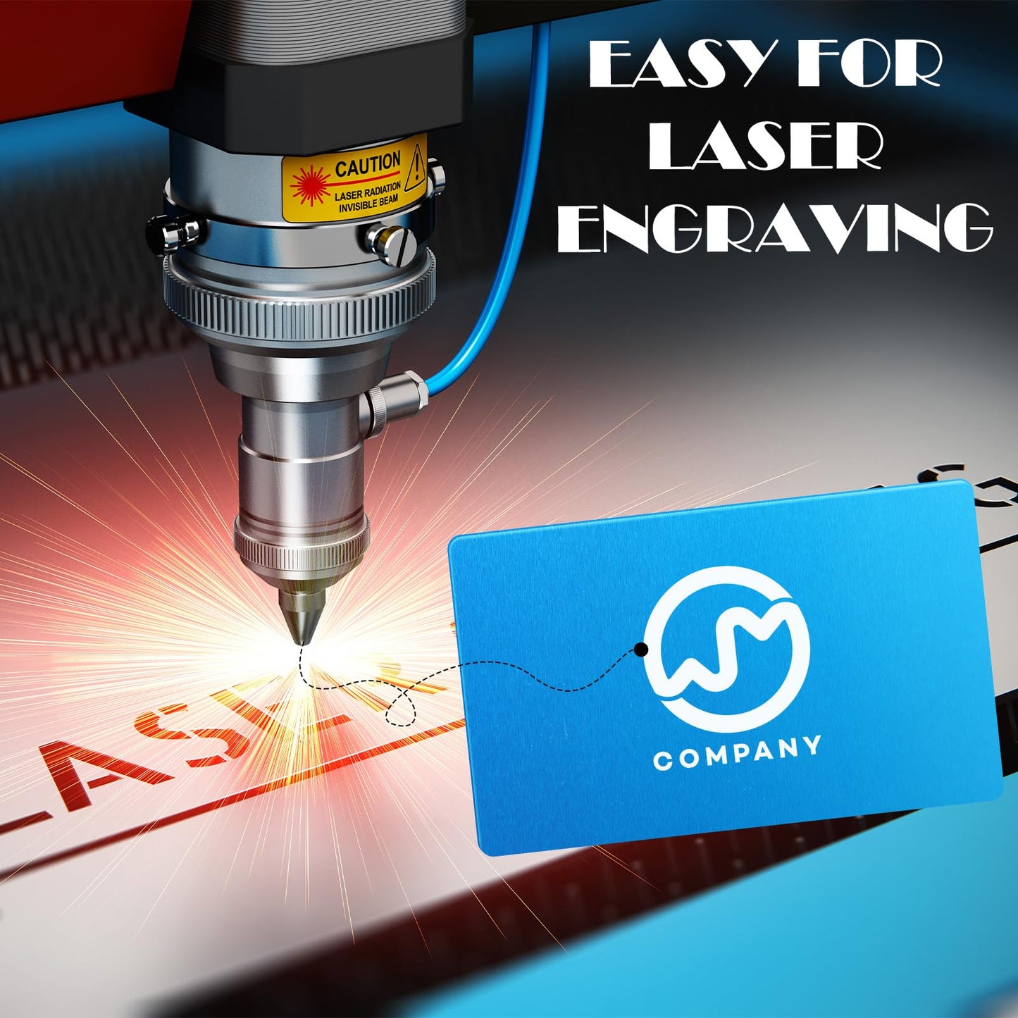 weparmeety 100 Pcs Metal Engraving Blanks Colorful Aluminum Sheet Laser Engraving Business Card Multipurpose DIY Gift Cards 86 x 54 x 0.45mm（10 Colors)