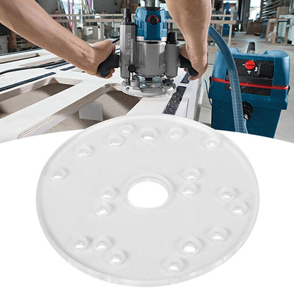 Router Base Plate Replacement, Universal Router Base Adaptor with Centering Pin Acrylic Router Base Attachment Woodworking Router Accessories Parts