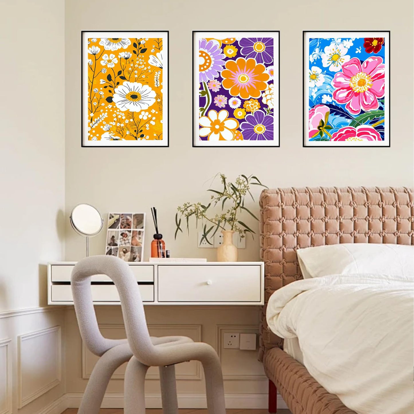 DOZEEZOP 3 Pack 5D Diamond Painting Kits for Adults, Diamond Art Kits for Adults Beginners of All Ages, Round Full Drill Arts and Crafts Gems Home Wall Decor 12x16 Inches Flowers