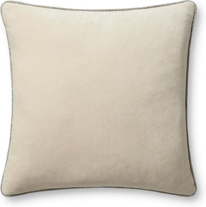 Loloi Liza Pillow Cover 22'' x 22'' with Poly, Ivory