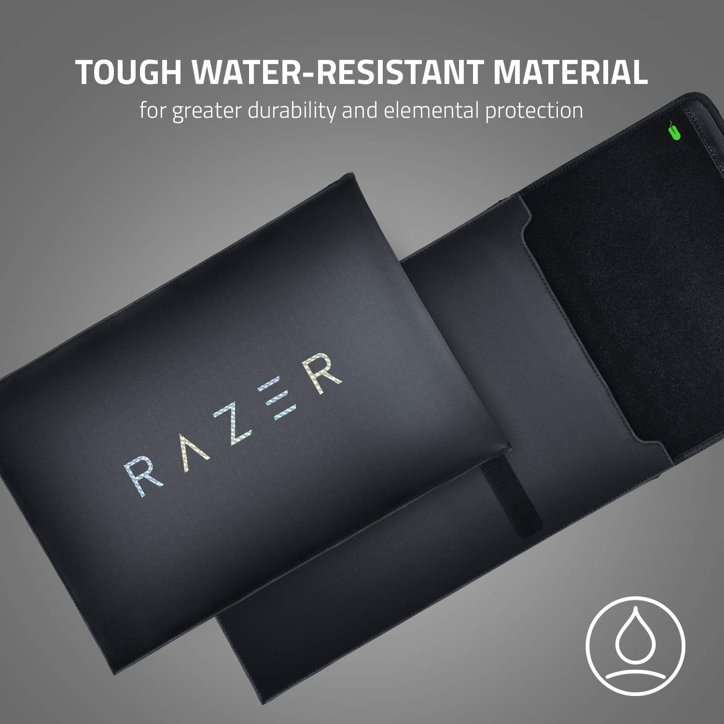 Razer 13" Neoprene Laptop Sleeve: Scratch & Water-Resistant - Padded Interior Lining - Snag-Free Velcro - Flip-Out Mouse Mat - Classic Black
