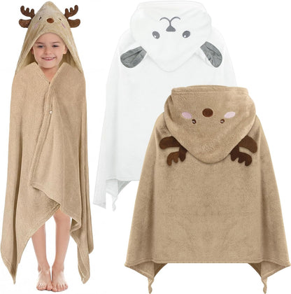 2 27.5 55'' 3-10 Preboun Pcs Kid Toddler Hooded Bath Towel x Winter Large Hooded Towel for Kids Yrs Wrap Bathrobe Boy