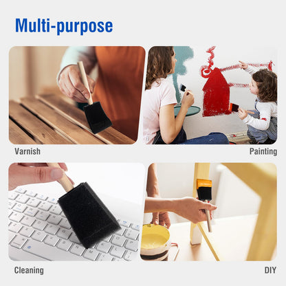 Mister Rui Foam Paint Roller, 4 inch Paint Roller 8 Pack, Small Paint Roller, High Density Foam Paint Roller Tray and Liner Set, Sponge Rollers for Painting and Staining