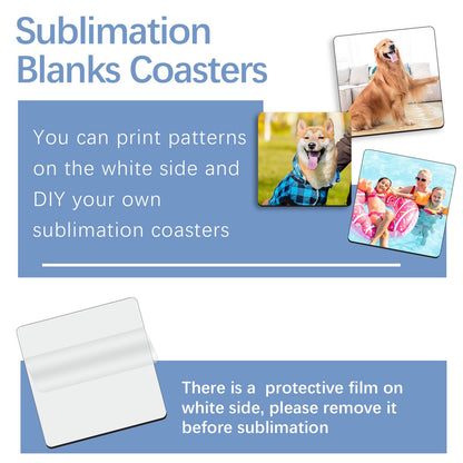 36 Pcs Sublimation Small Square Coaster Blanks Bulk with Cork Back MDF Heat Transfer Wood Cork Coasters Product Blank Iteam 3.54x3.54 Inch