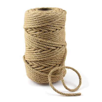 Jute Twine String 6mm(1/4 in) 164 Feet Long Natural Burlap String Rope Brown for Crafts Crafting Gift Wrapping Packing Gardening Crochet Knitting Macrame Decor DIY Arts Craft