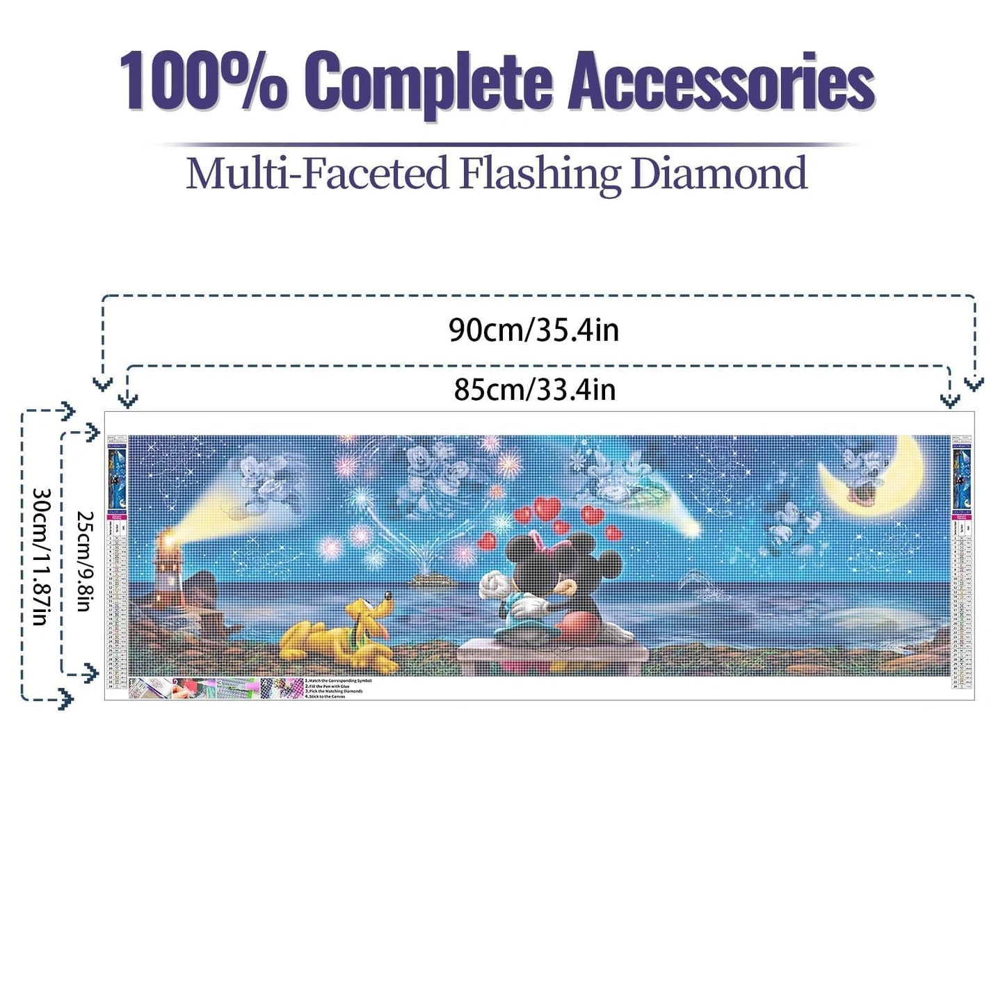 JYLMOOD Cartoon Diamond Painting Kits for Adults 5D Diamond Art Kits for Beginner,DIY Full Drill Diamond Rhinestone with Tools Accessories for Home Wall Decor Christmas 12x35inch