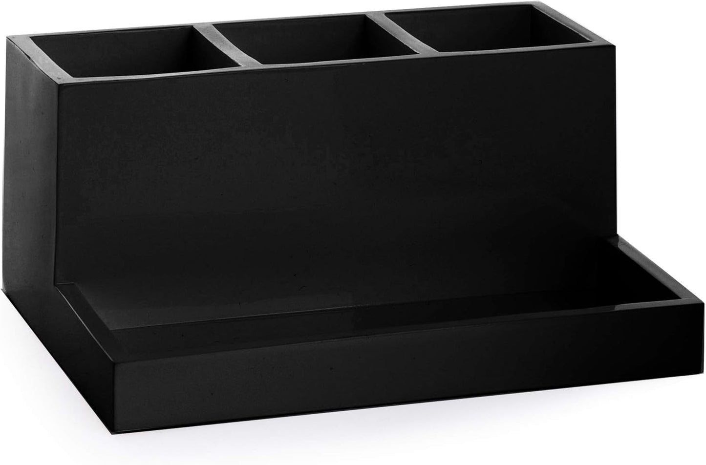 3 BINO Multi Purpose Compartment Organizer with Tray - Makeup Brush Holder and Toothbrush Holder - Marble Bathroom