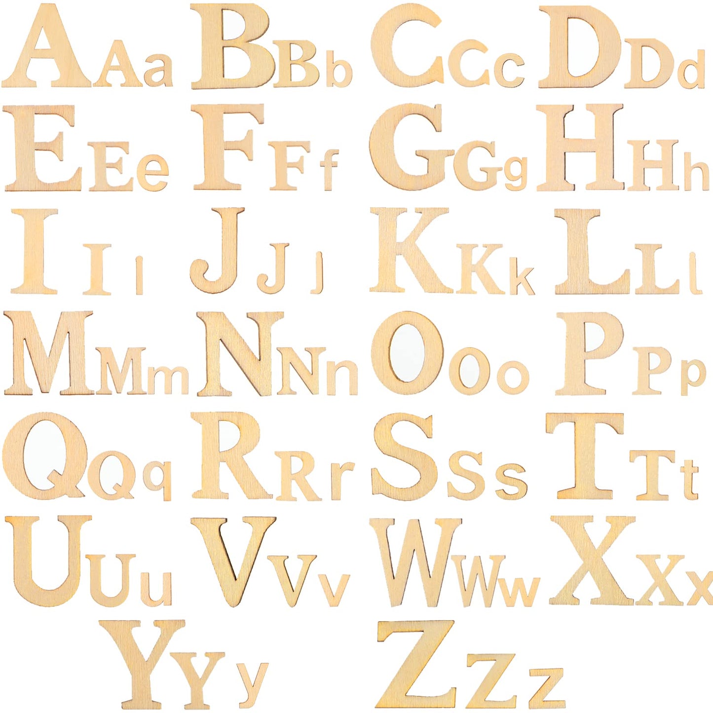 Blulu 260 Pcs 1 Inches and 2 Inches Wooden Alphabet Letters Bulk Unfinished Wood Alphabet Letters for Craft DIY Natural Blank ABCs Cutouts for Spelling Learning Painting Craft Project Home Wall Decor